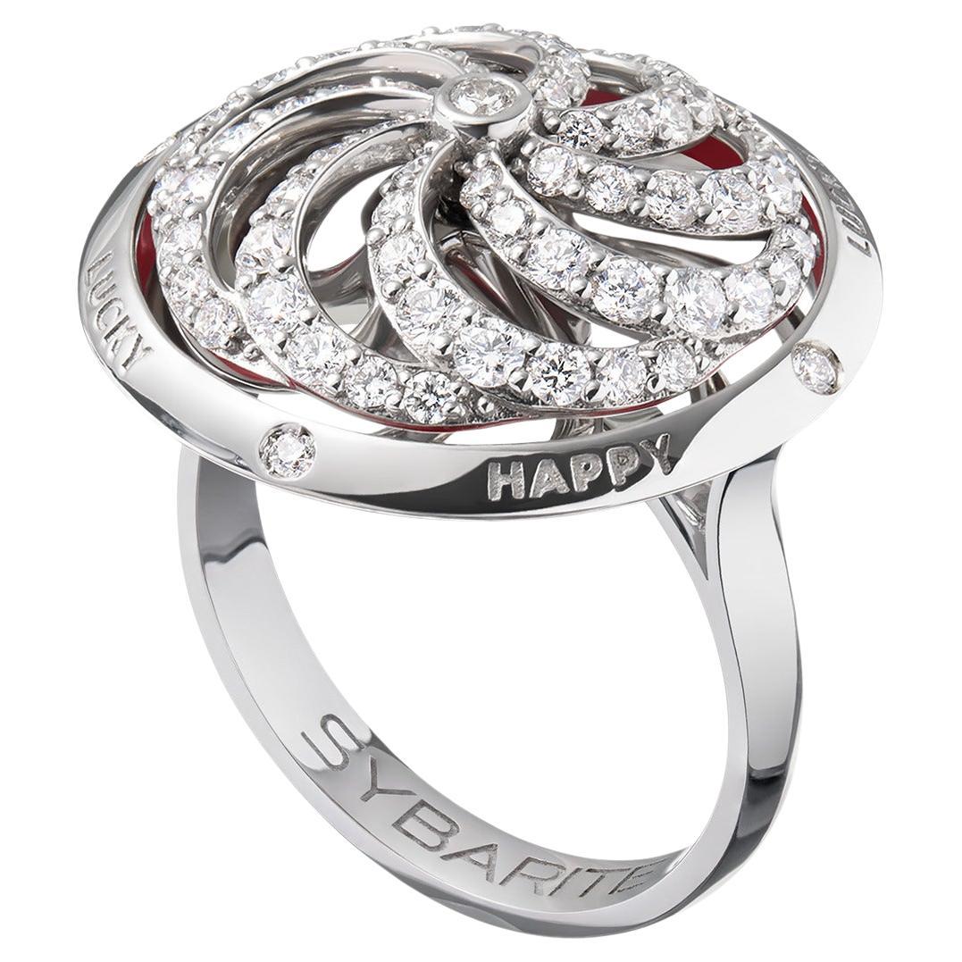 Fortune Kinetic Ring in White Gold with White Diamonds