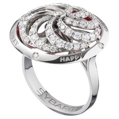 Fortune Kinetic Ring in White Gold with White Diamonds