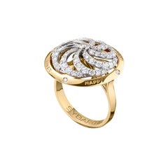 Fortune Kinetic Ring in White & Yellow Gold with White Diamonds