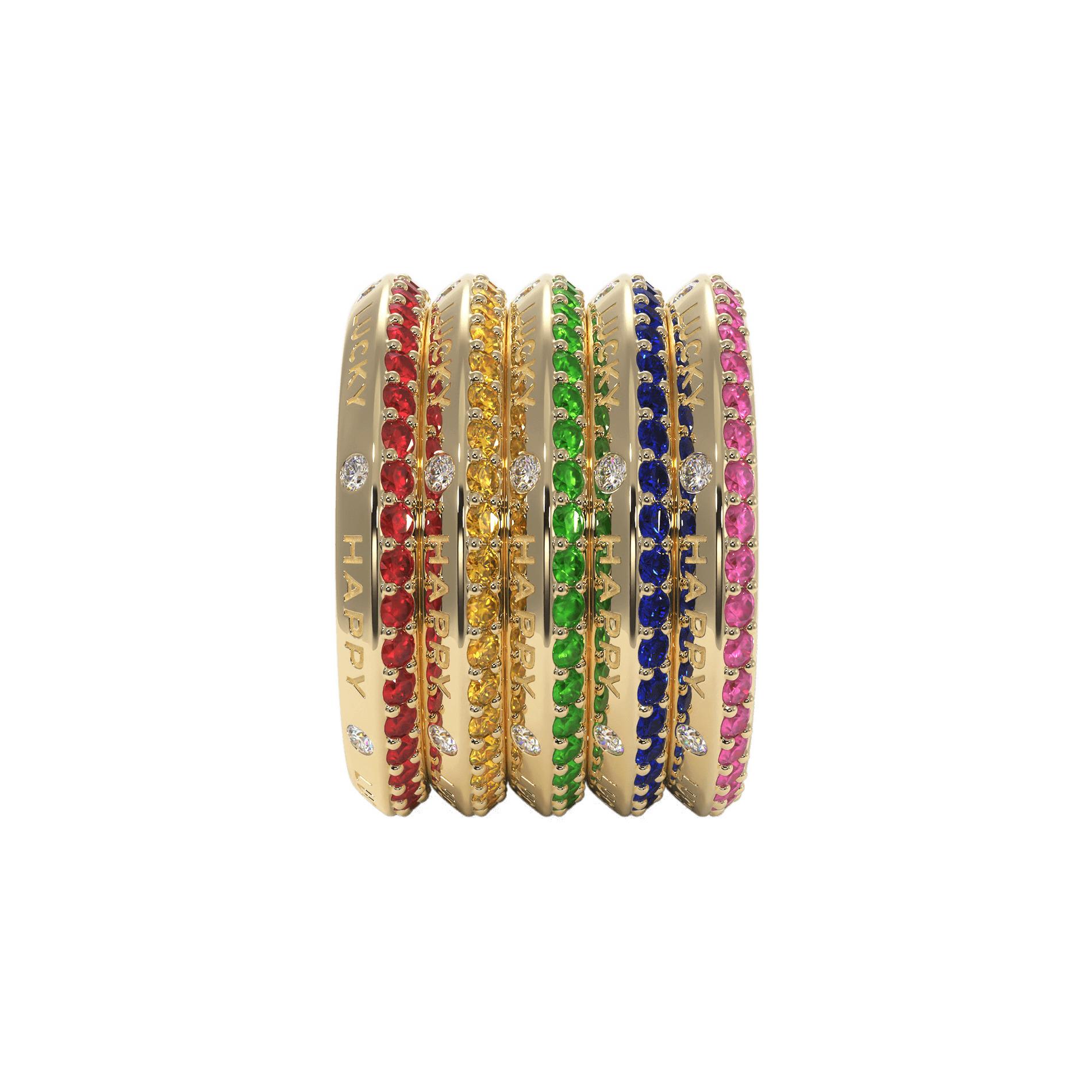 For Sale:  Fortune Rainbow Band Ring Yellow 6