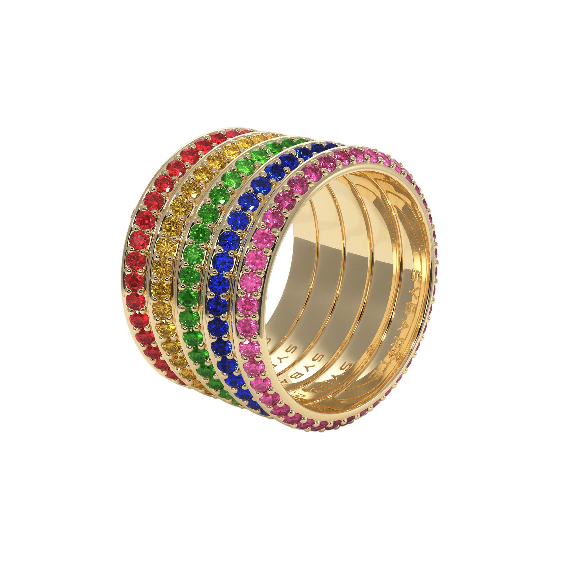 For Sale:  Fortune Rainbow Band Ring Yellow 7