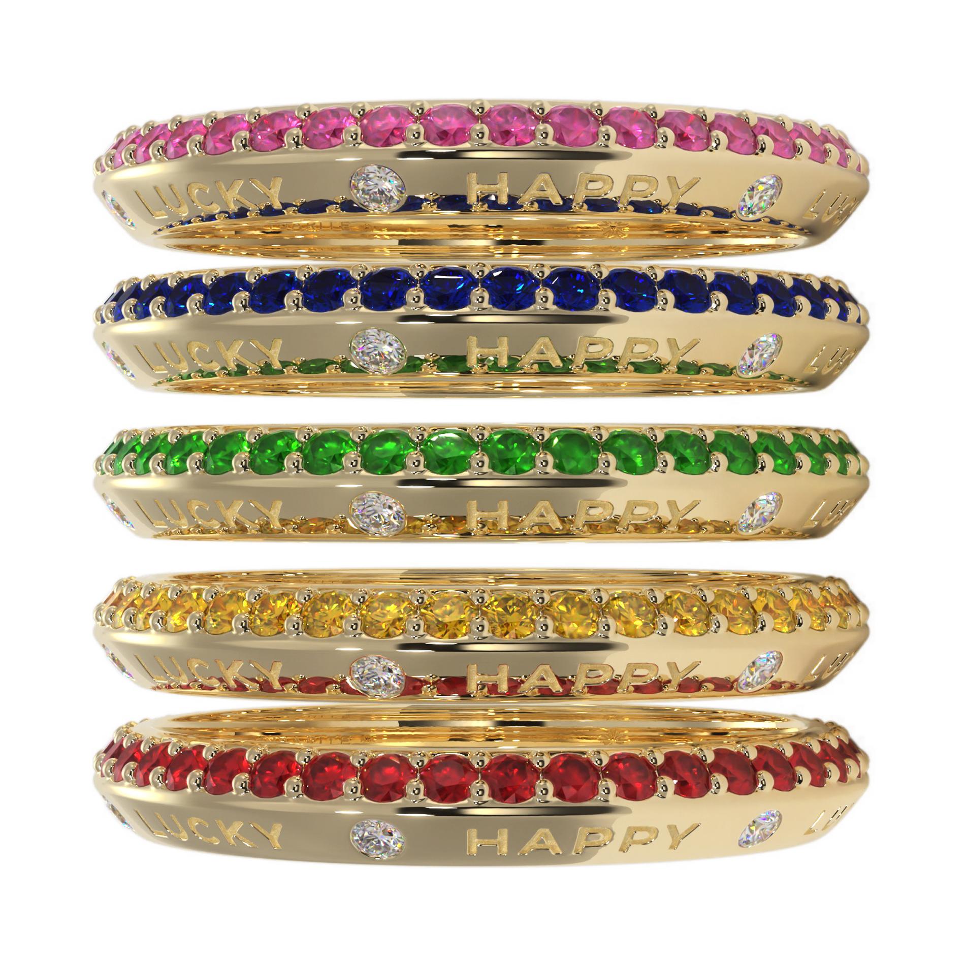For Sale:  Fortune Rainbow Band Ring Yellow 9