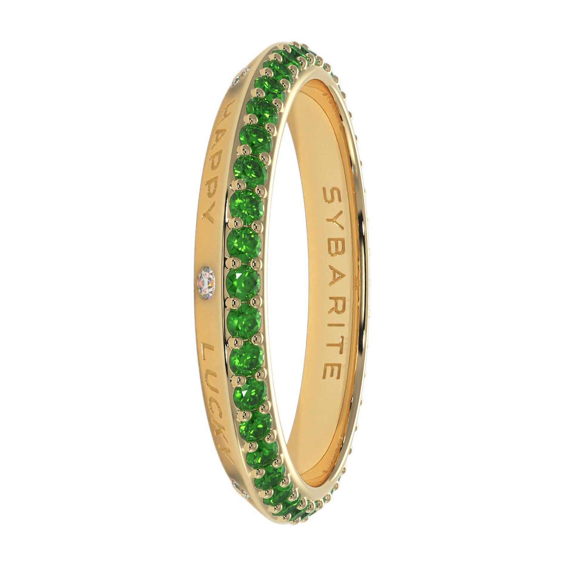 Im Angebot: Fortune Regenbogengrüner Bandring () 3