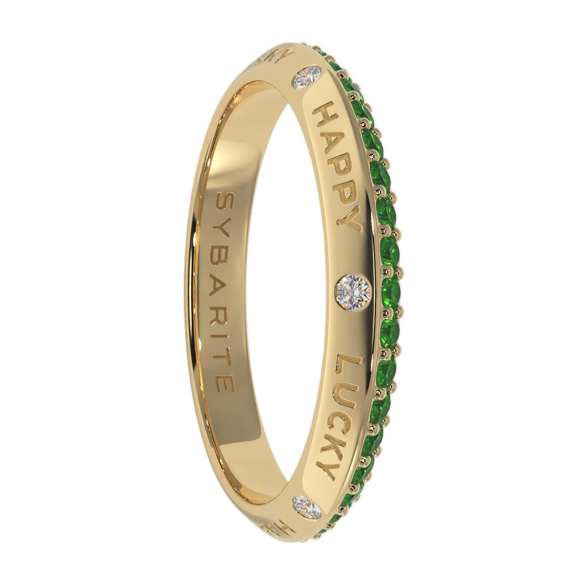 Im Angebot: Fortune Regenbogengrüner Bandring () 4