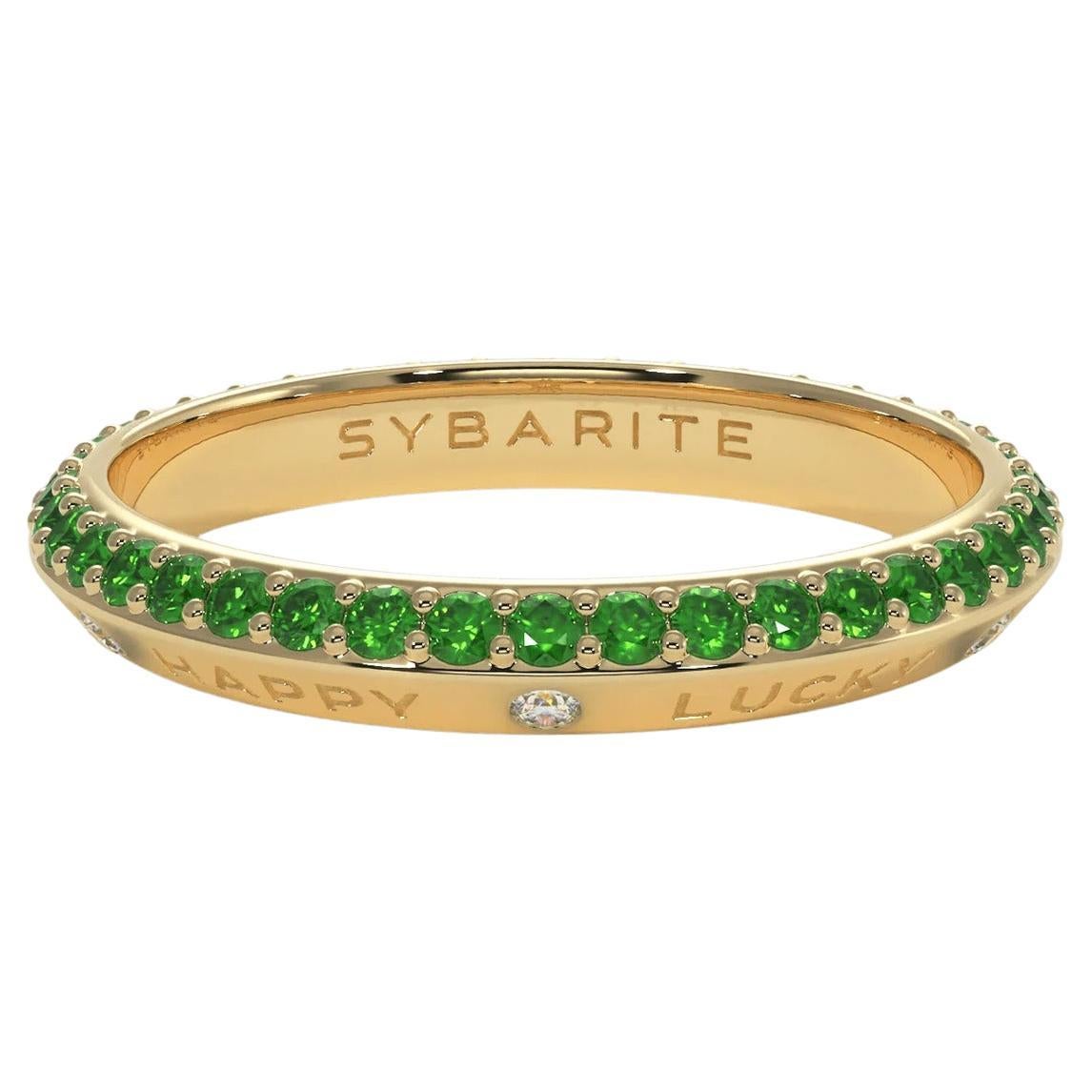 Fortune Rainbow Green Band Ring