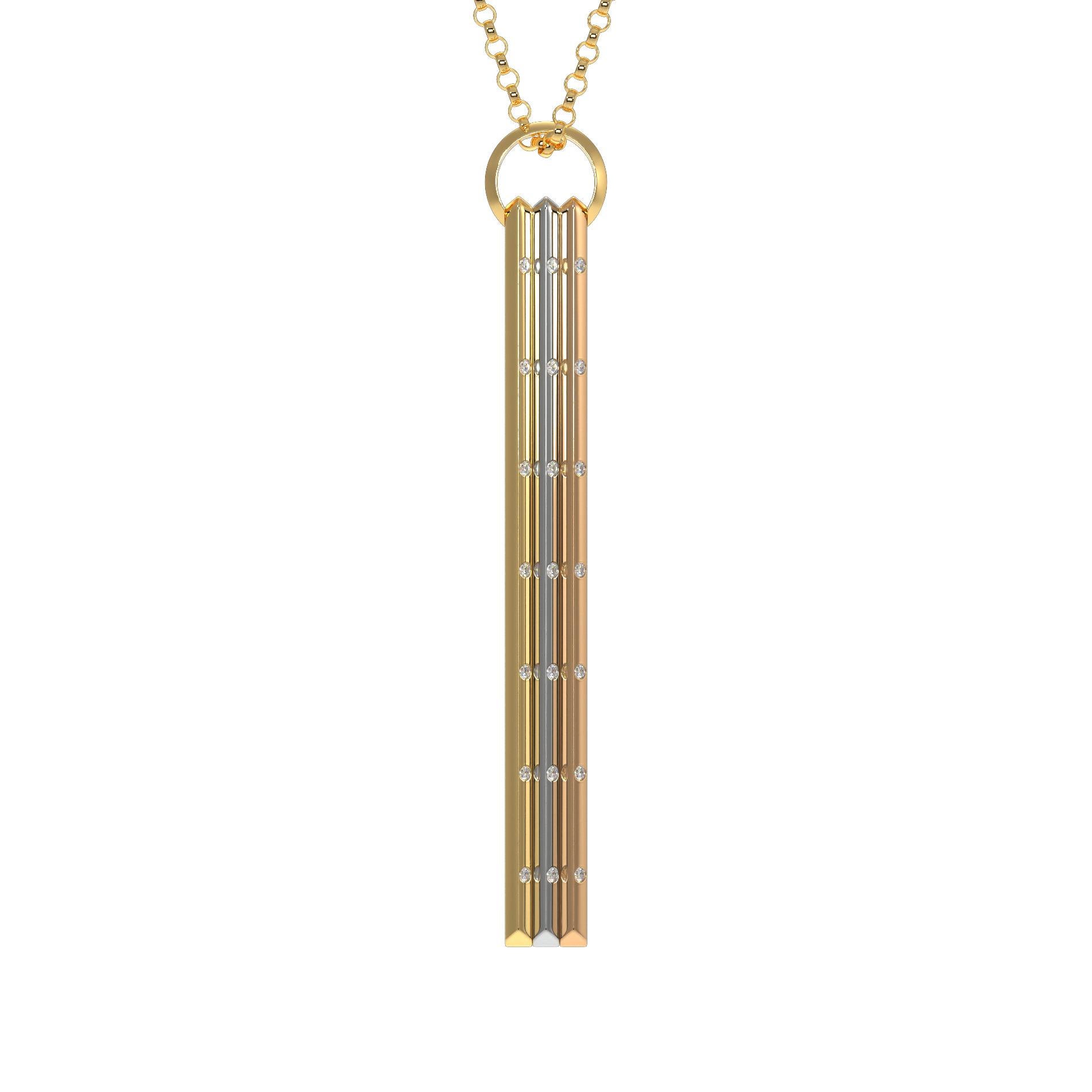 Women's or Men's Fortune Triad Asymmetric Earrings Pendant For Sale