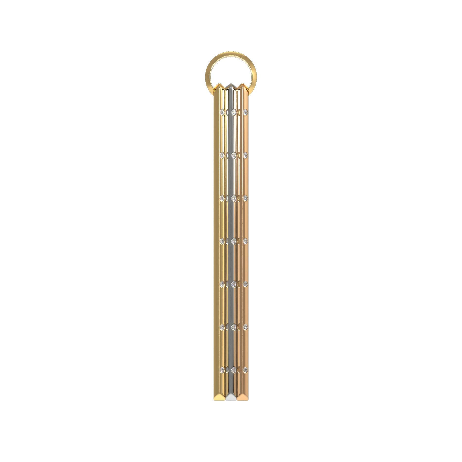 Fortune Triad Asymmetric Earrings Pendant For Sale 1