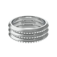 Fortune Triad Transforming Ring in 18ct White Gold with White Diamonds Sybarite