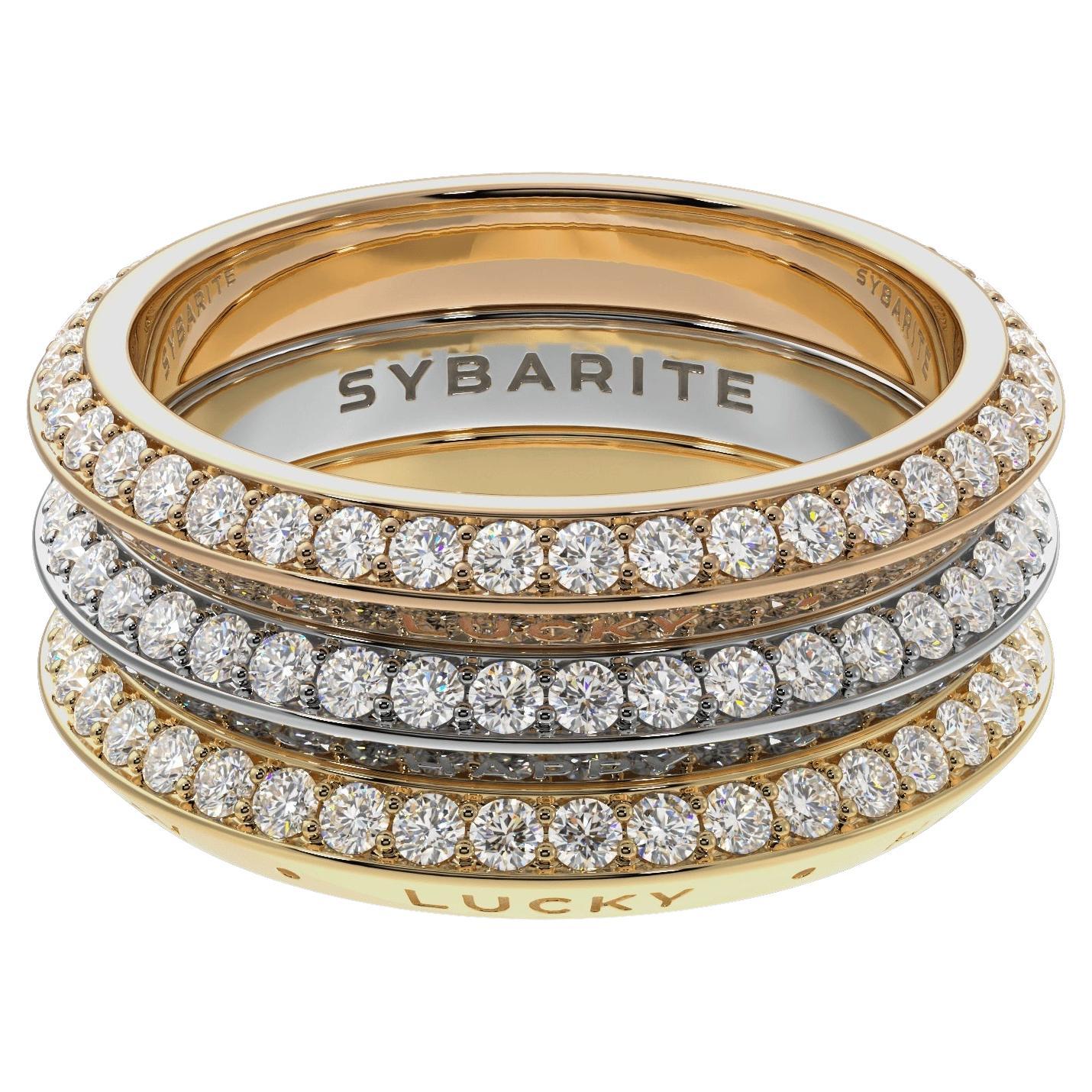 Fortune Triad Ring with White Diamonds