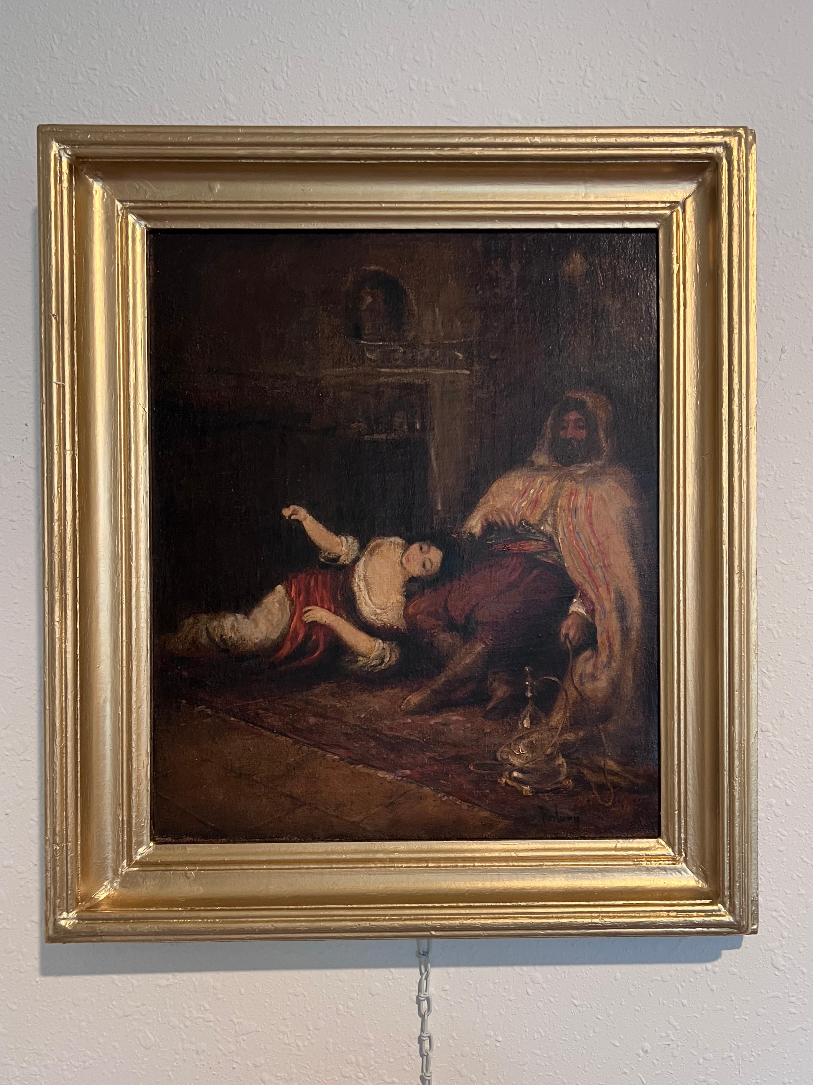 Artista italiano Fortuny Antigua pintura al óleo sobre lienzo del s. XIX, Escena de género en venta 1