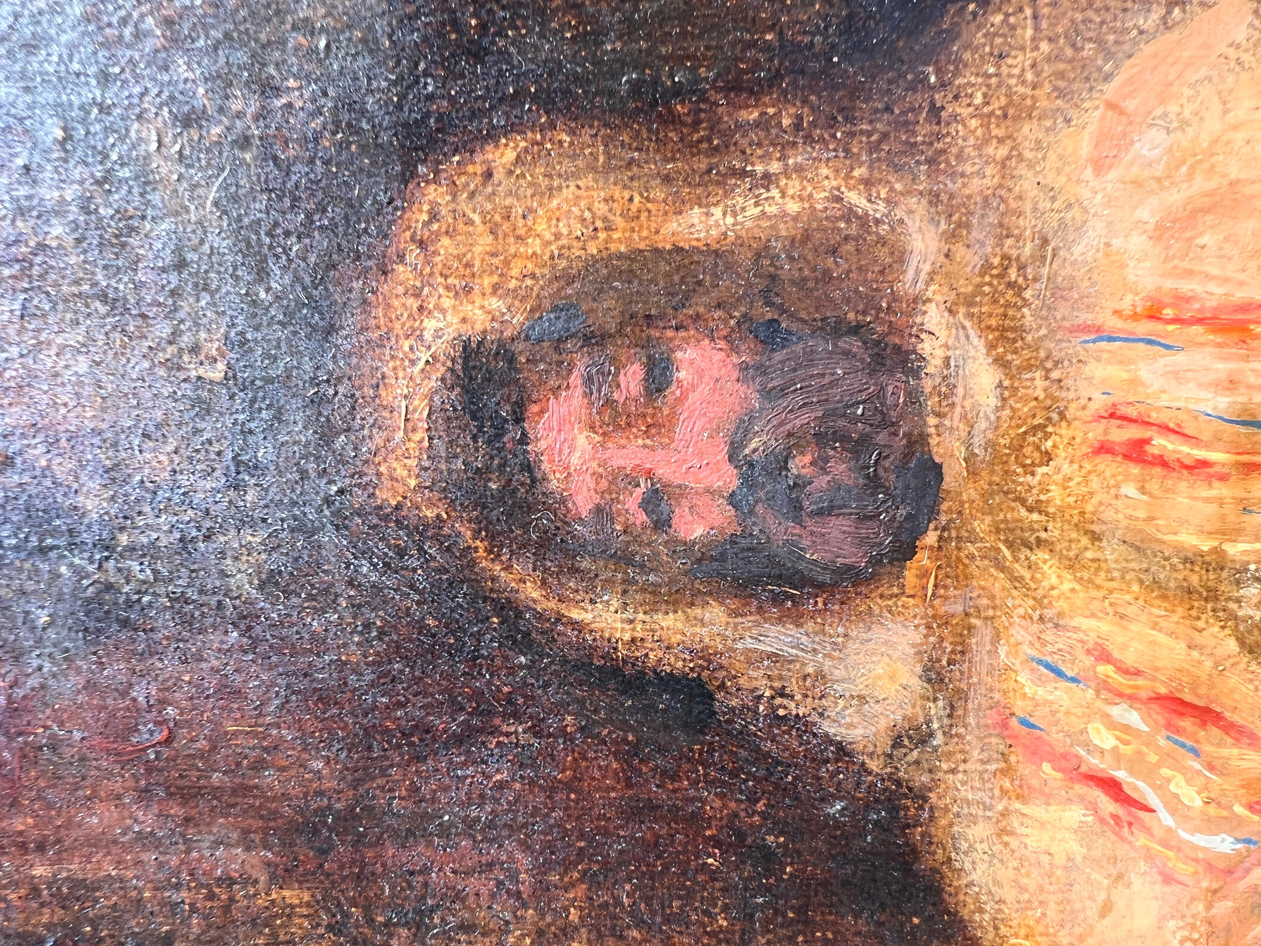 Artista italiano Fortuny Antigua pintura al óleo sobre lienzo del s. XIX, Escena de género en venta 8