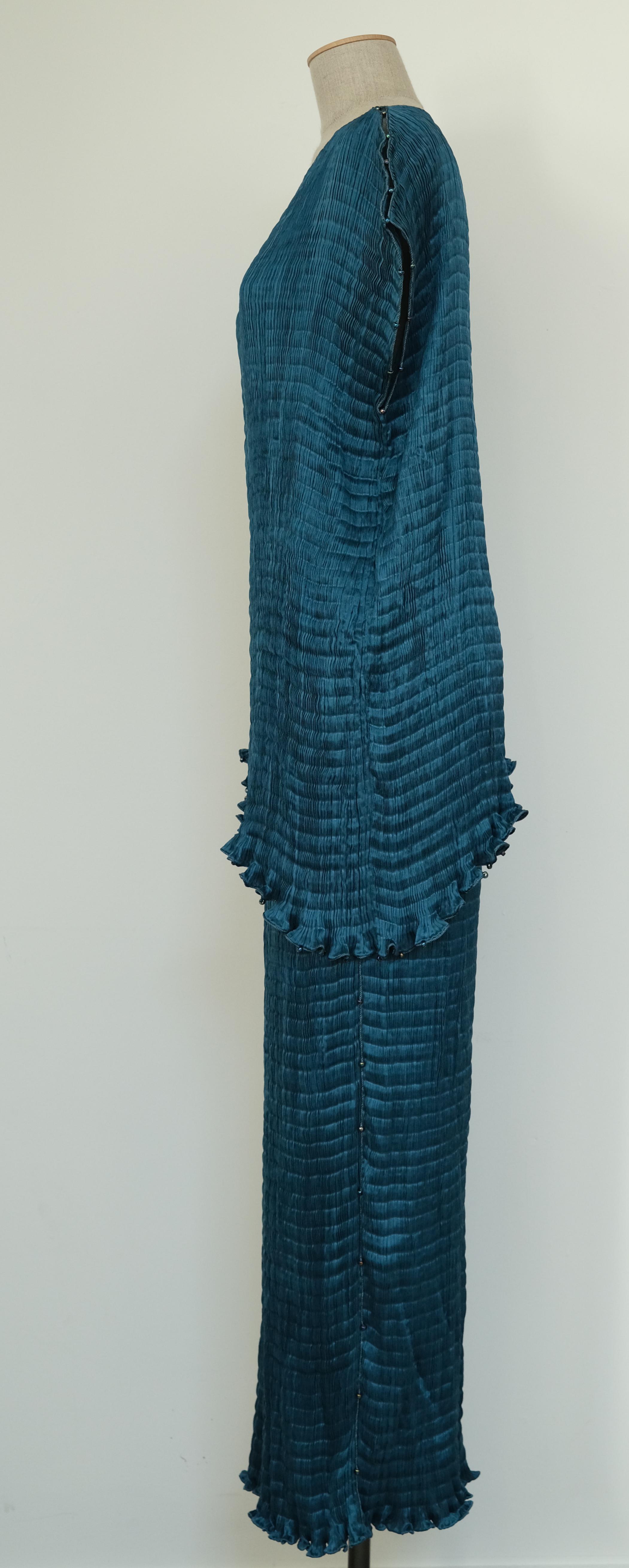 Fortuny by Venetia Studium Pleated Teal Ensemble  In Excellent Condition In London, GB