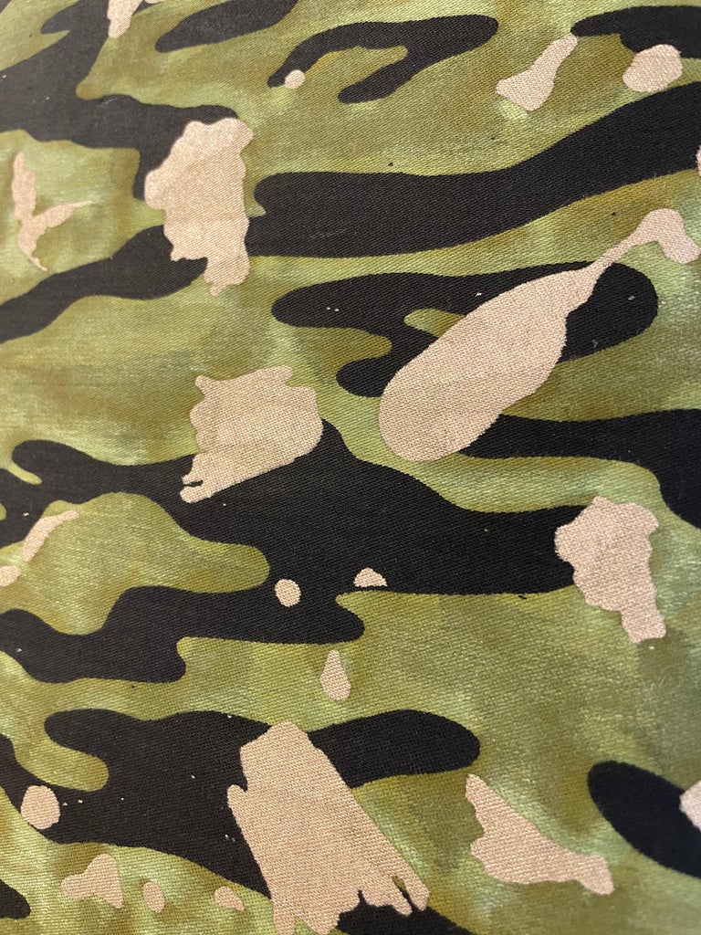 Fortuny Camouflage Style Fabric Over a Large Rectangular Mirror For ...