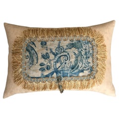 Antique Fortuny Cushion with silk border