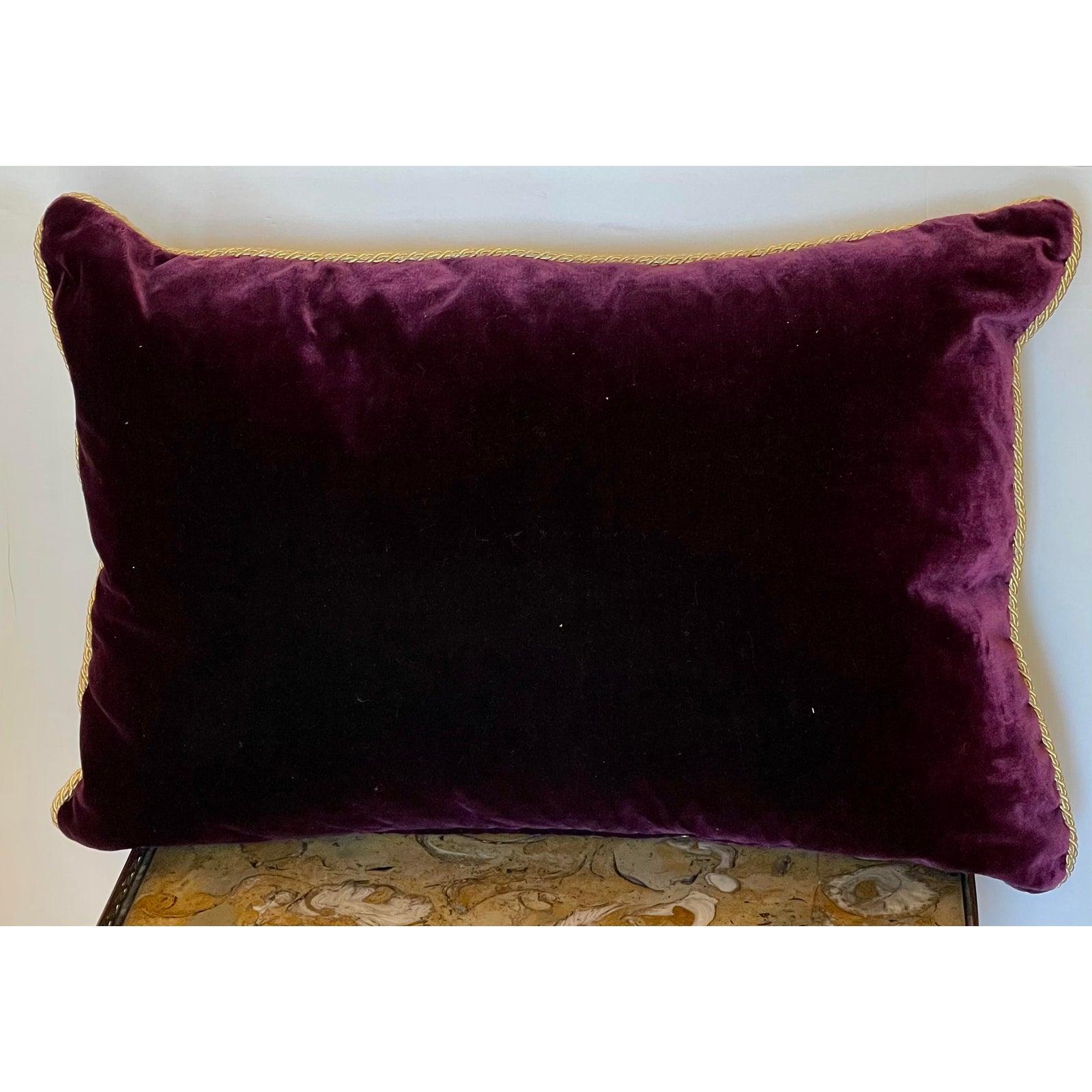 Fortuny Down Filled Silk Velvet Throw Pillow In Good Condition For Sale In LOS ANGELES, CA