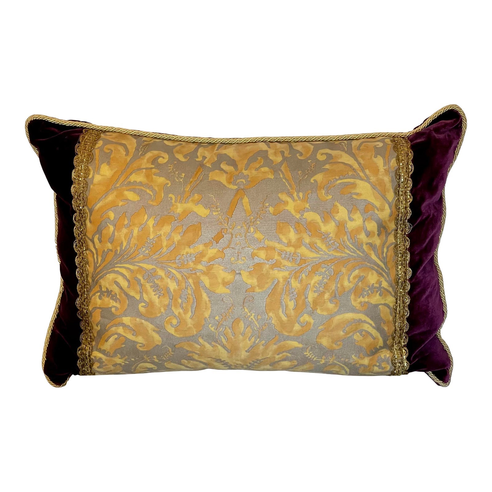 Fortuny Down Filled Silk Velvet Throw Pillow For Sale