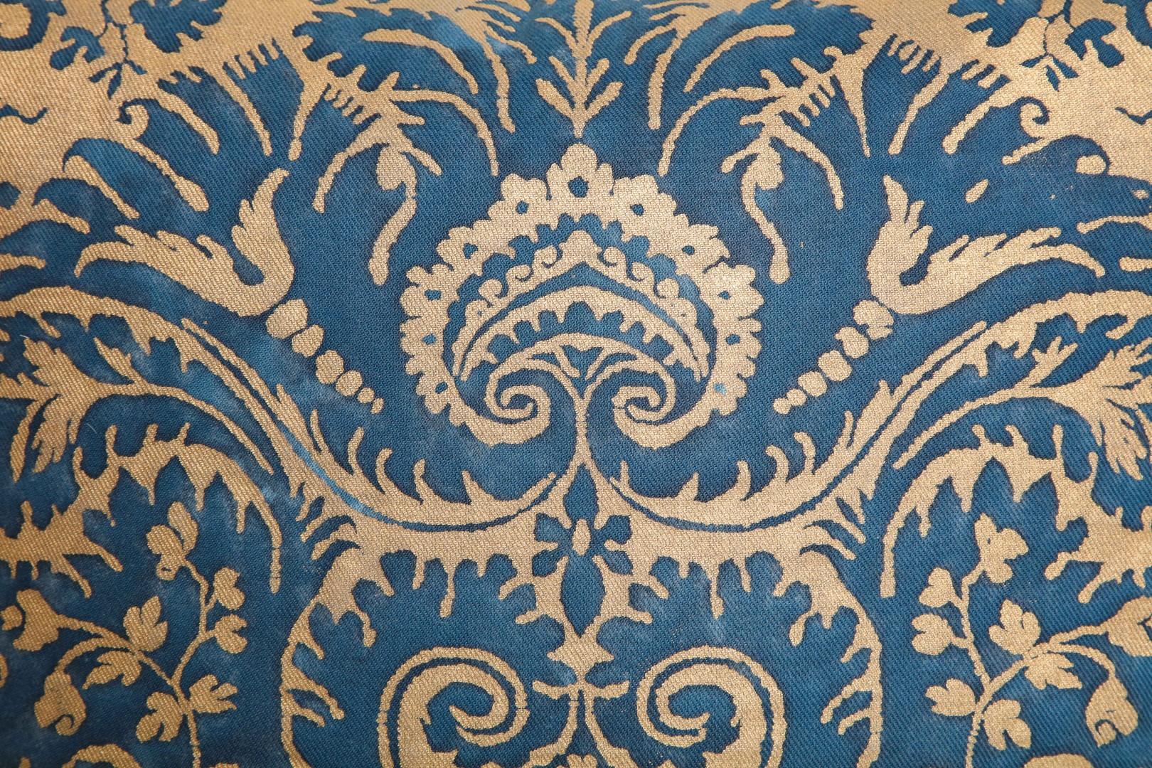 Baroque Fortuny Fabric Cushion in the DeMedici Pattern