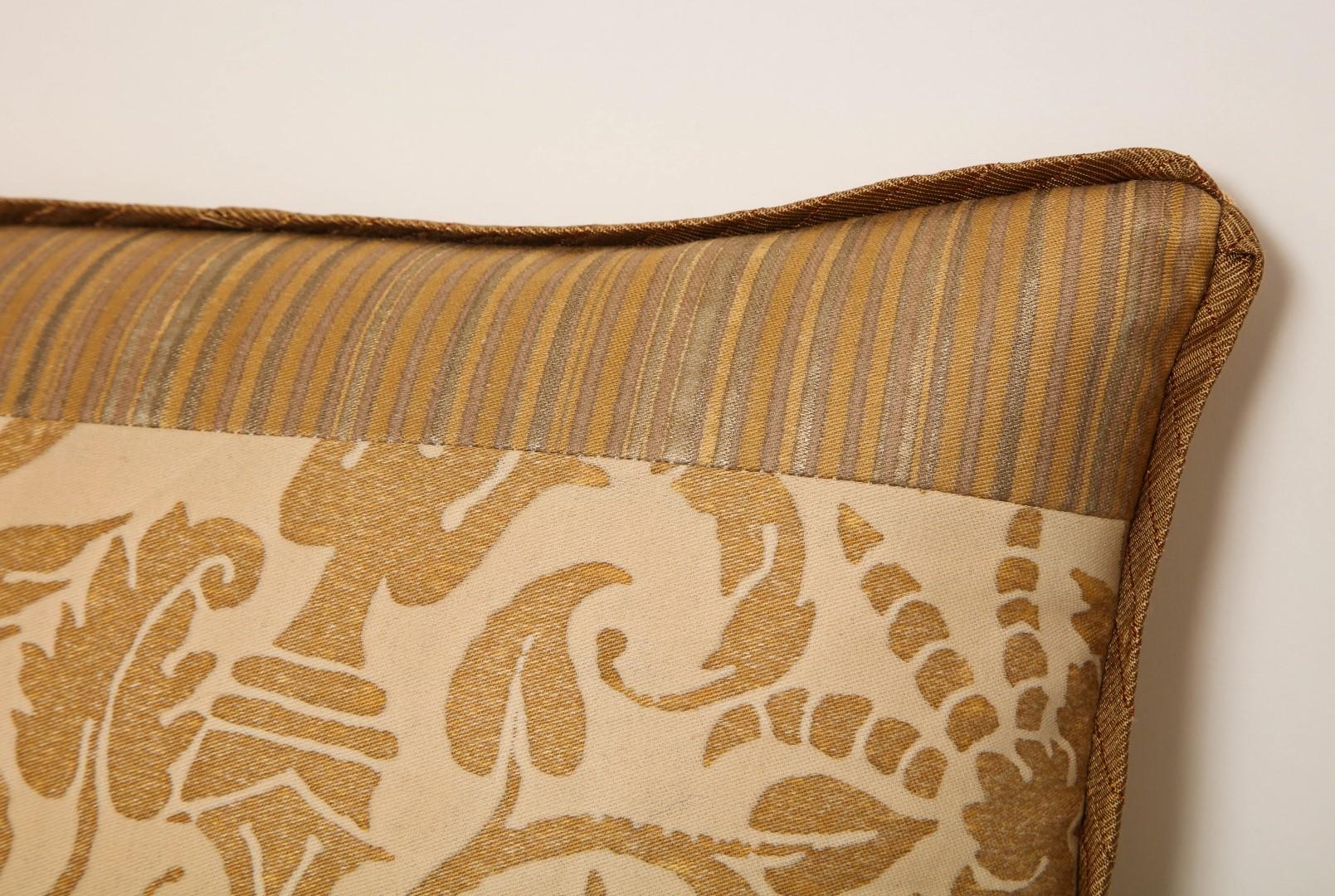 Contemporary Fortuny Fabric Cushion in the Ucceli Pattern