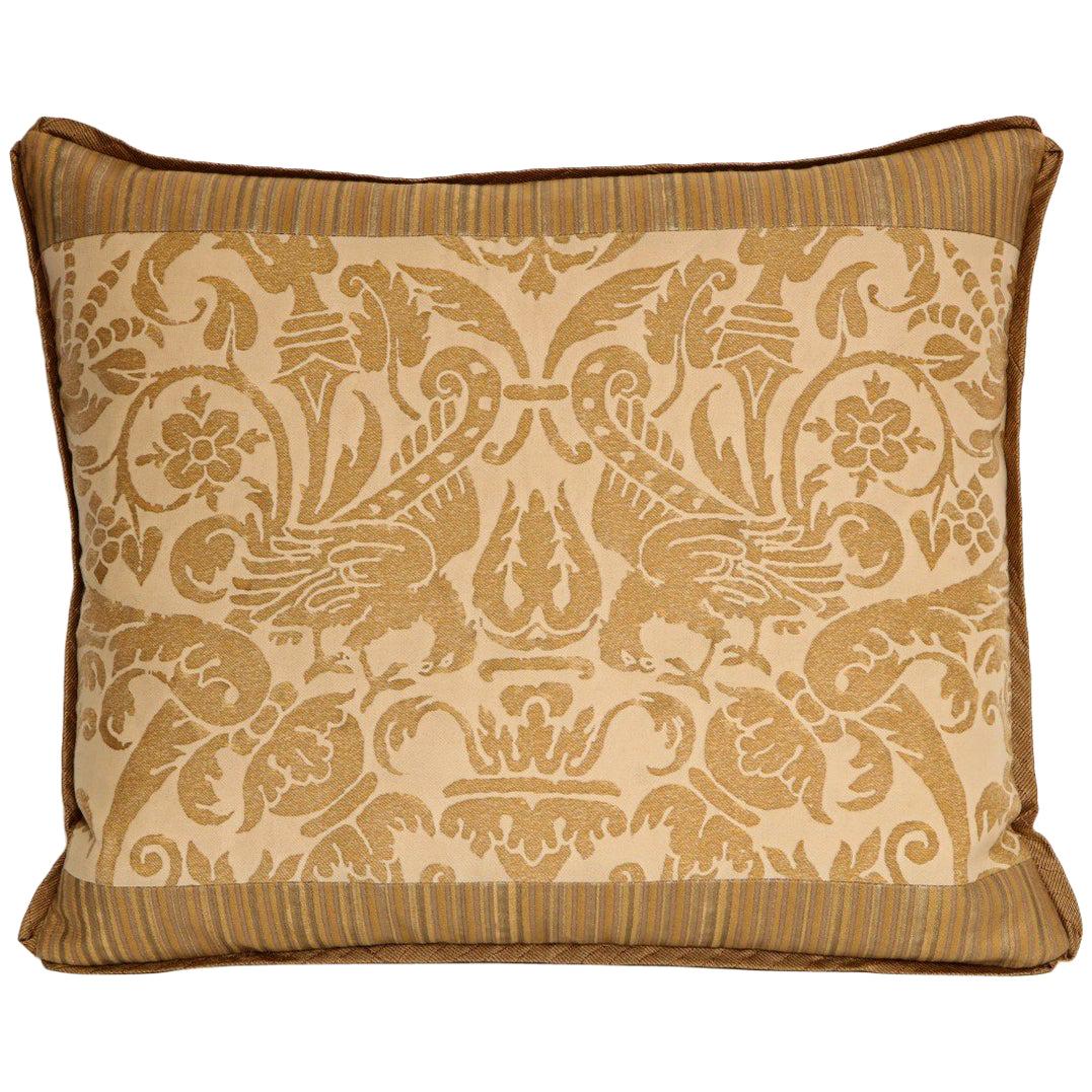 Fortuny Fabric Cushion in the Ucceli Pattern