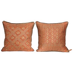 Pair of Fortuny Fabric Cushions in the Ashanti Pattern