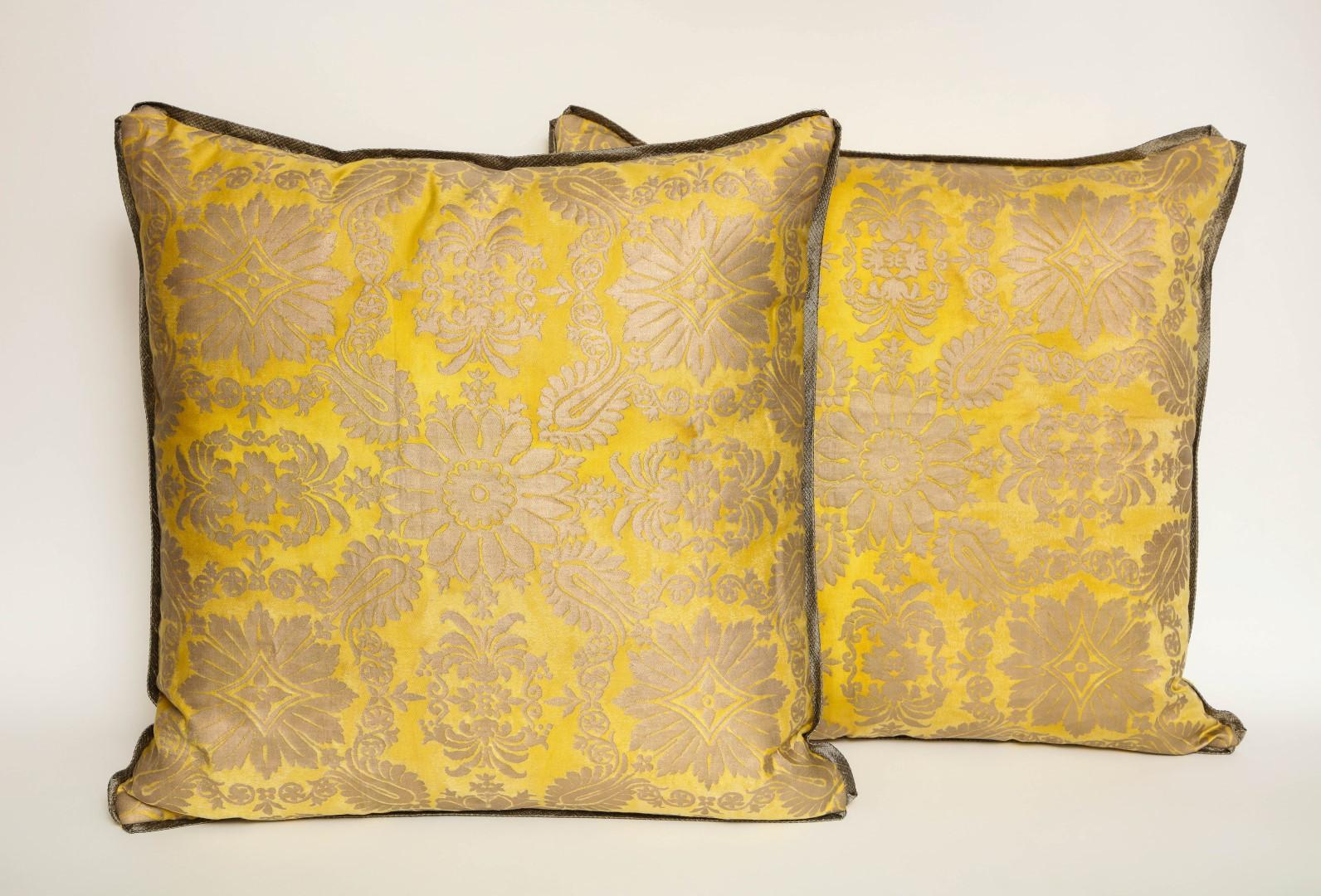 North American Fortuny Fabric Cushions in the Impero Pattern