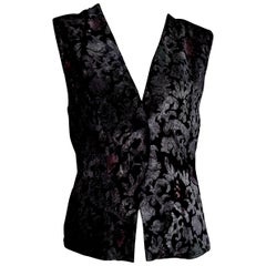 FORTUNY Fabric "New" Hand Painted for Collection Silk Velvet Gilet Vest - Unworn