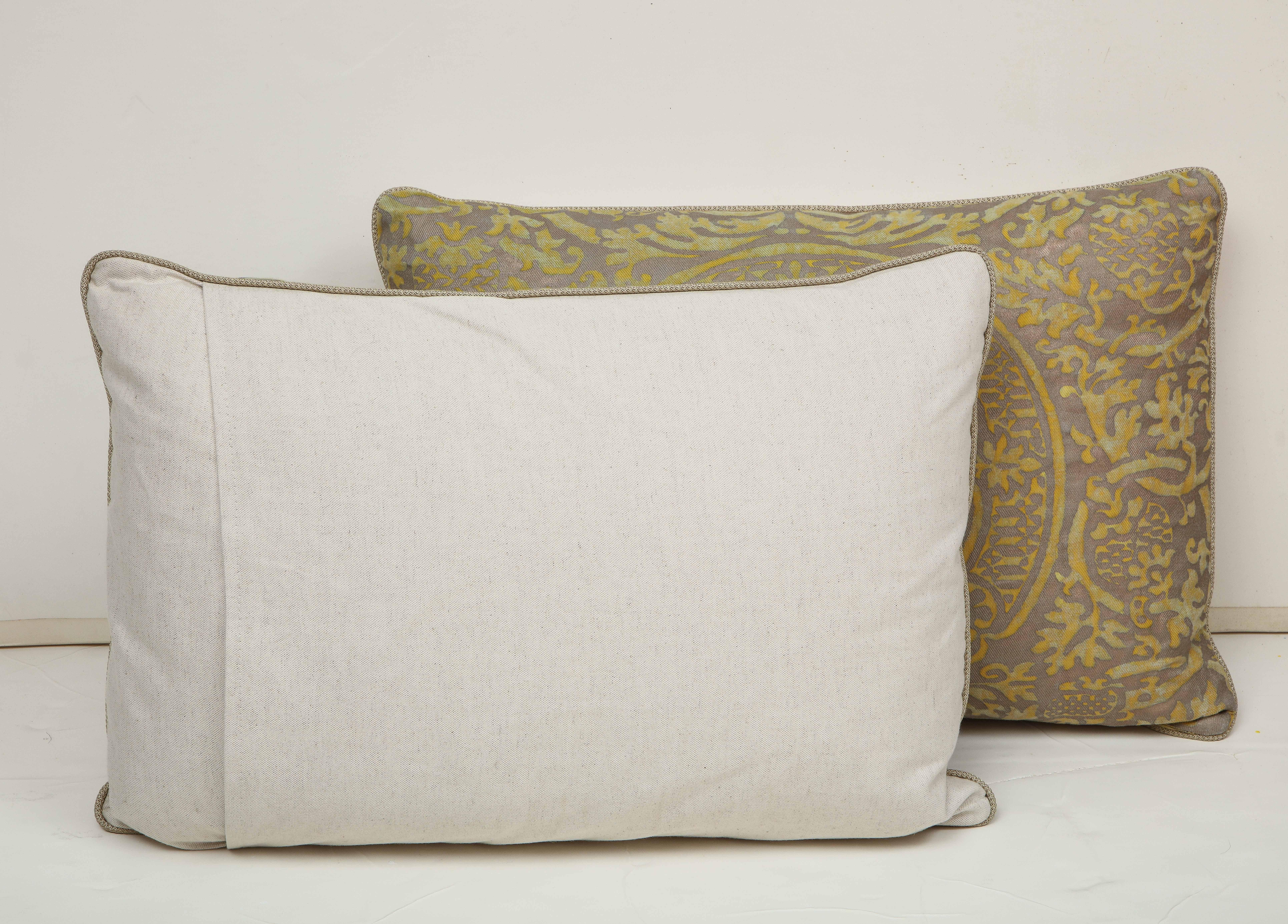 Fortuny Pillow in Acid Green and Grey 2