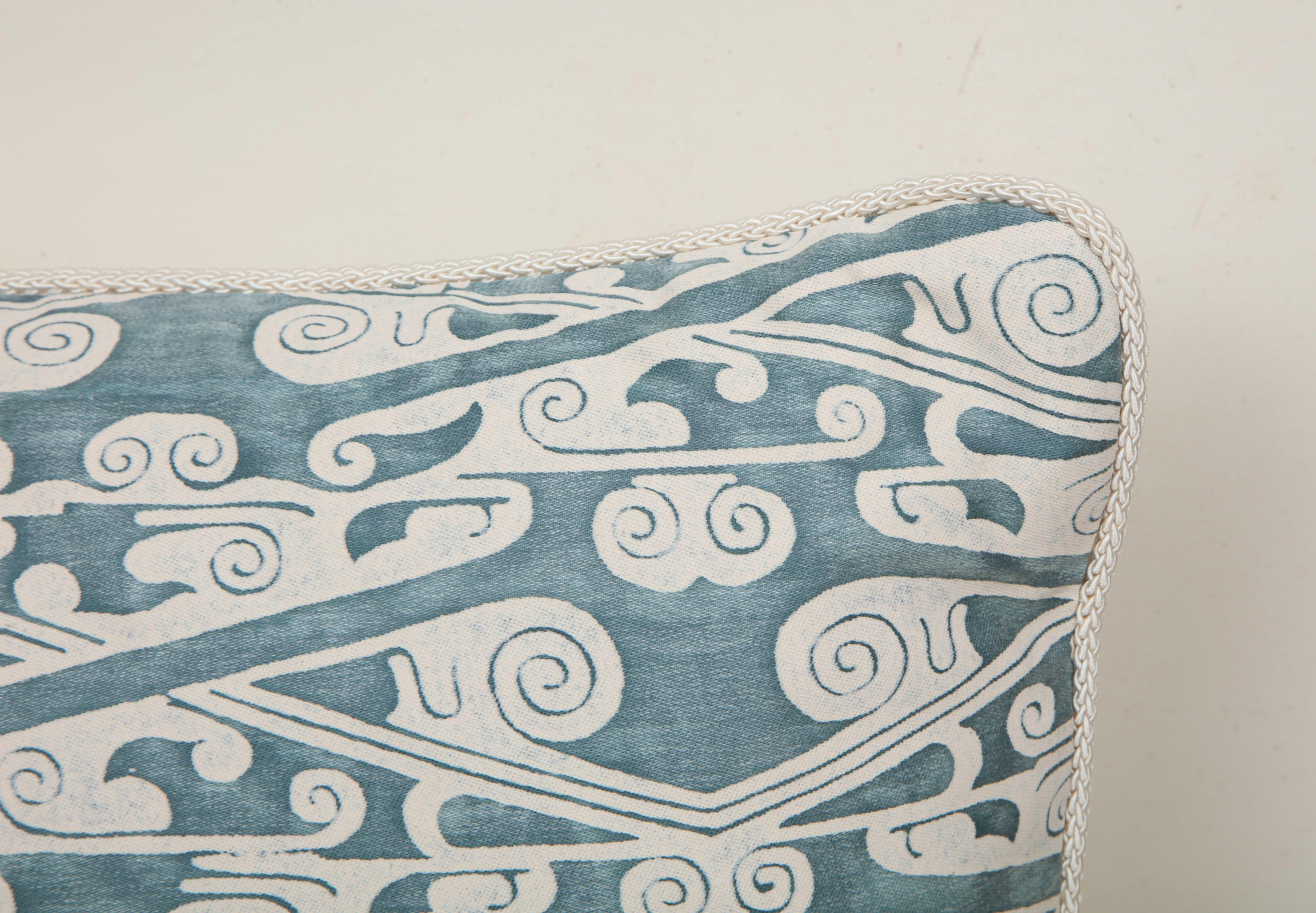 Contemporary Fortuny Pillow in Blue and White