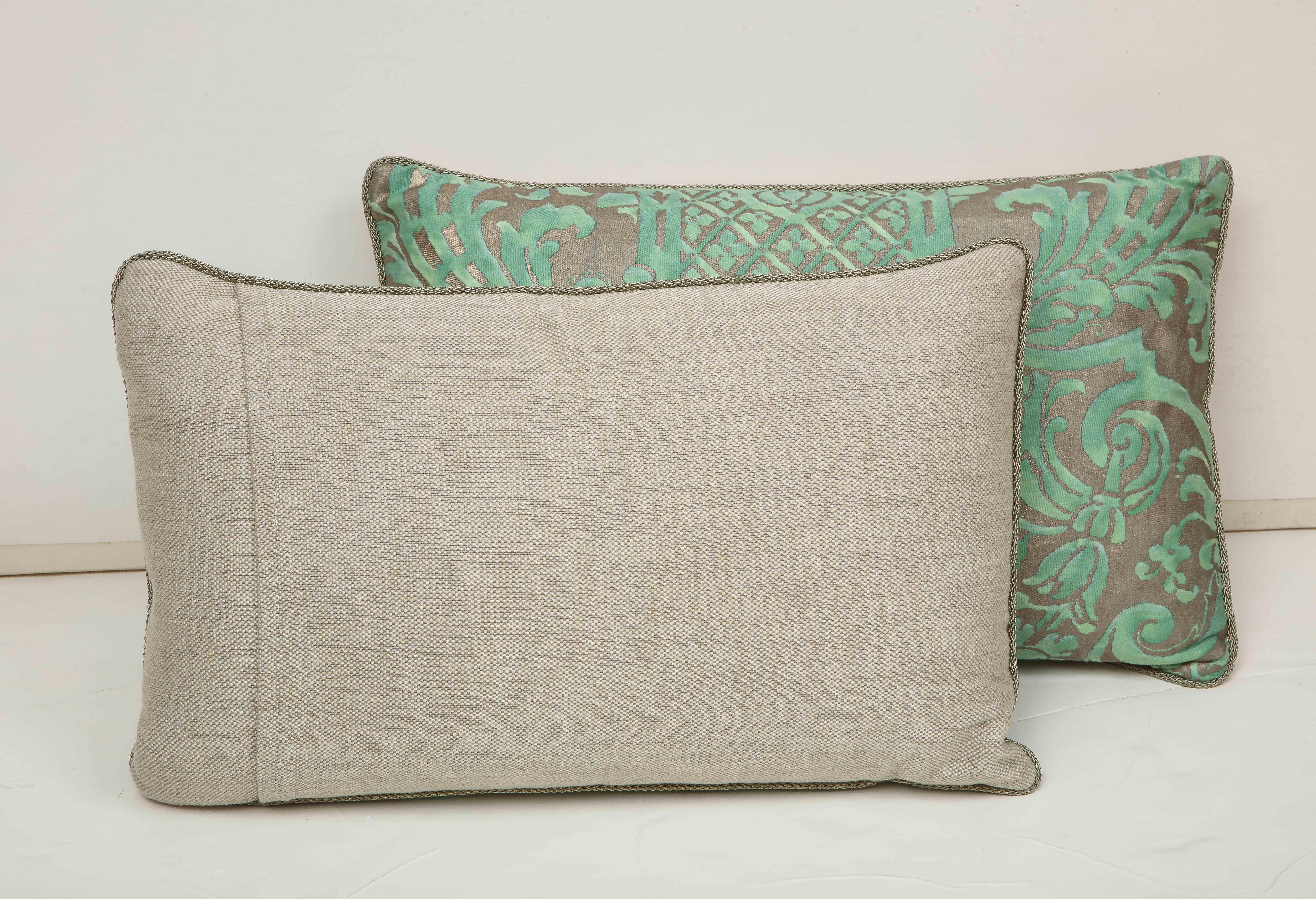Fortuny Pillow in Green and Grey 3