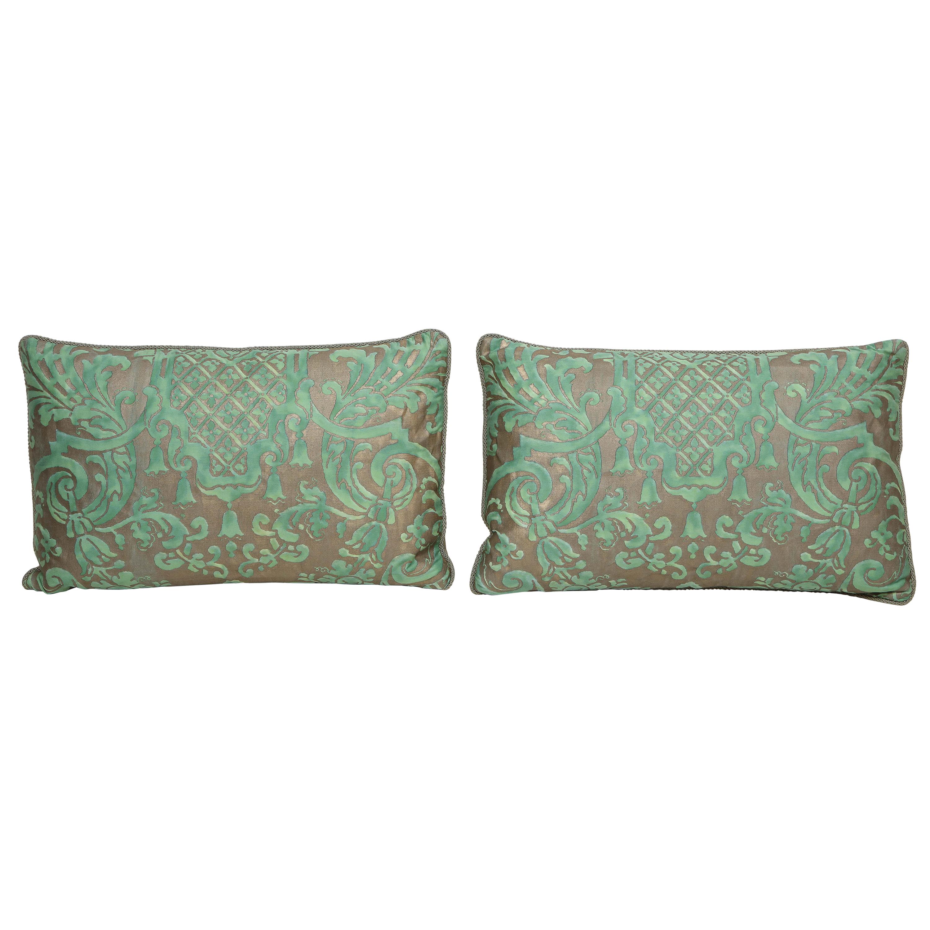 Fortuny Pillow in Green and Grey