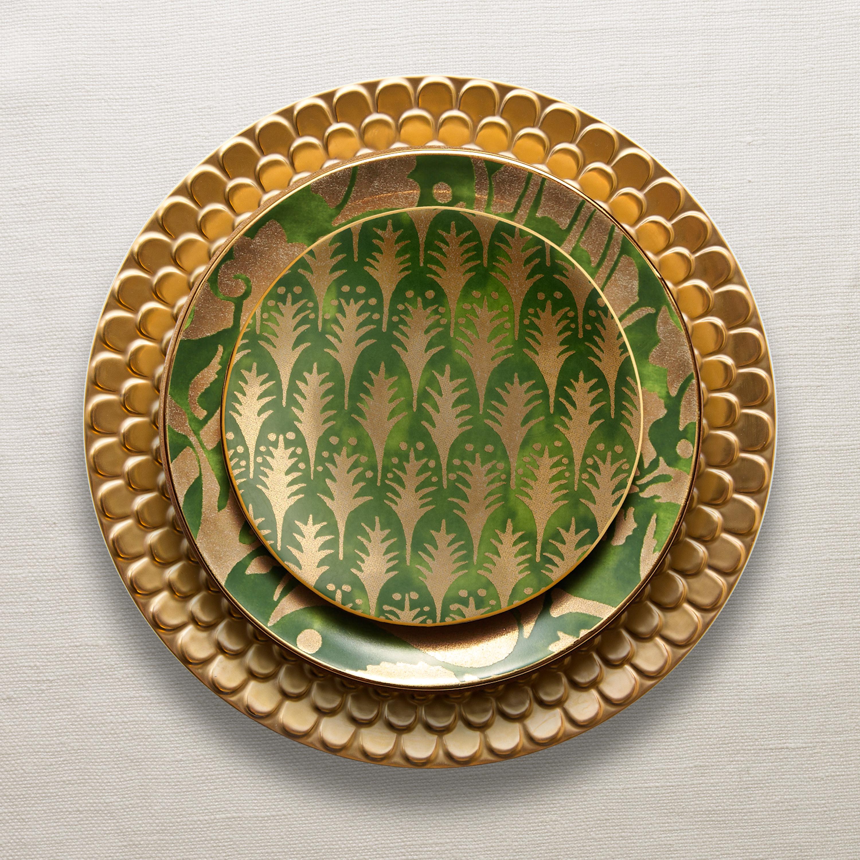 Fortuny Piumette Canape Plates (Set of 4) In New Condition For Sale In Irving, TX