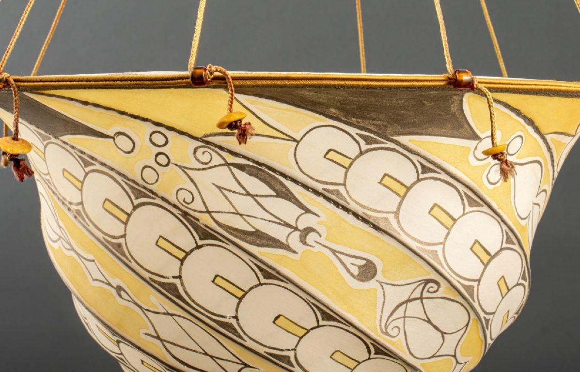 Austrian Fortuny Samarkanda Deco Silk Pendant Lamp