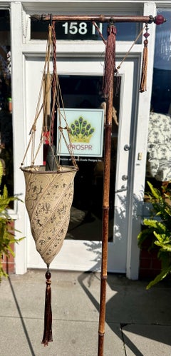 Fortuny Studio Venetia Bronze & Silk Floor Lamp c.1970's