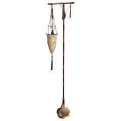 Fortuny Studio Venetia Bronze & Silk Floor Lamp c.1970's