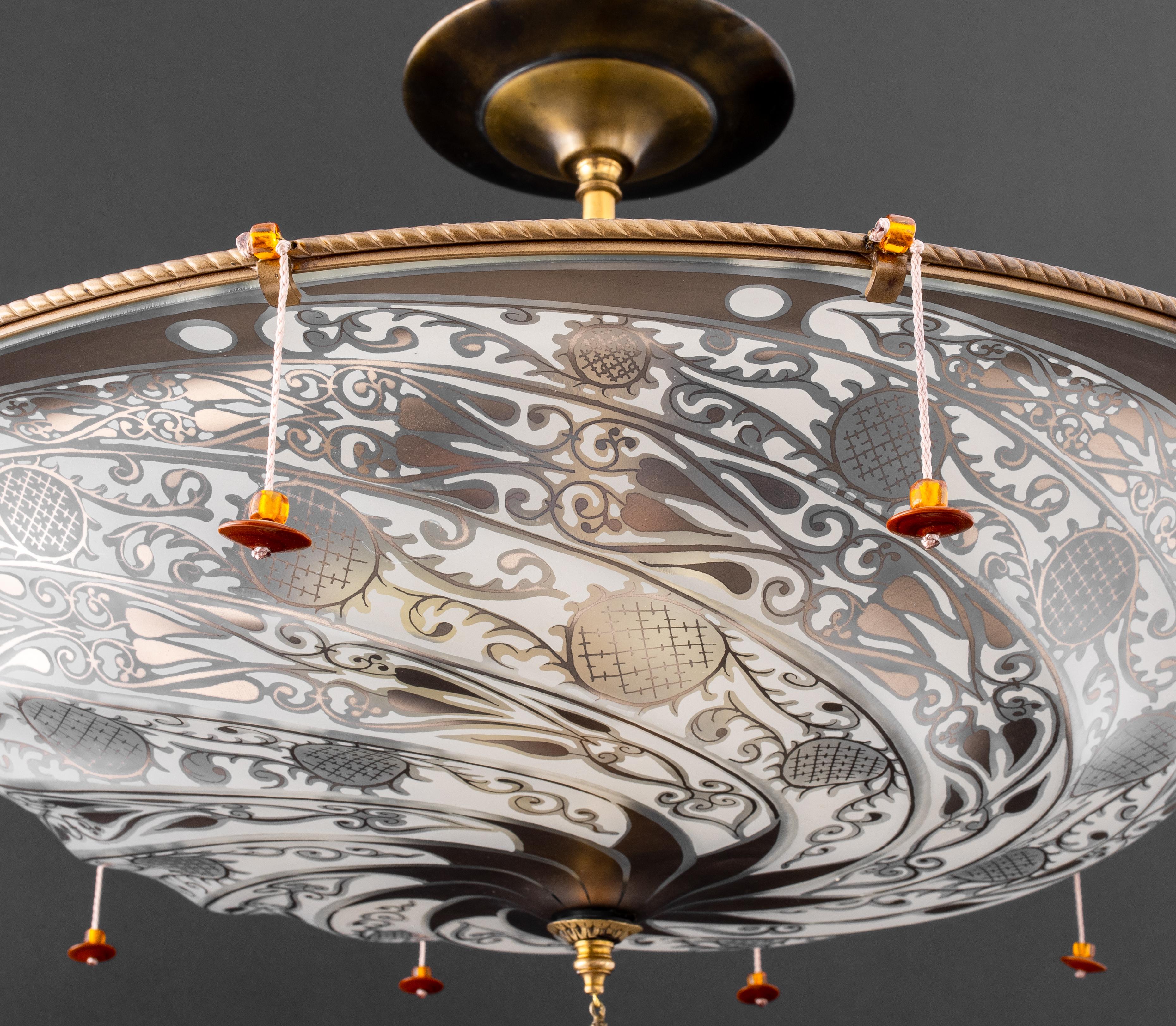 Fortuny Style Murano Glass Pendant Lamp 1