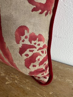 Fortuny Decorative Pillow with Jeweled Velvet Back and Venetian Motif