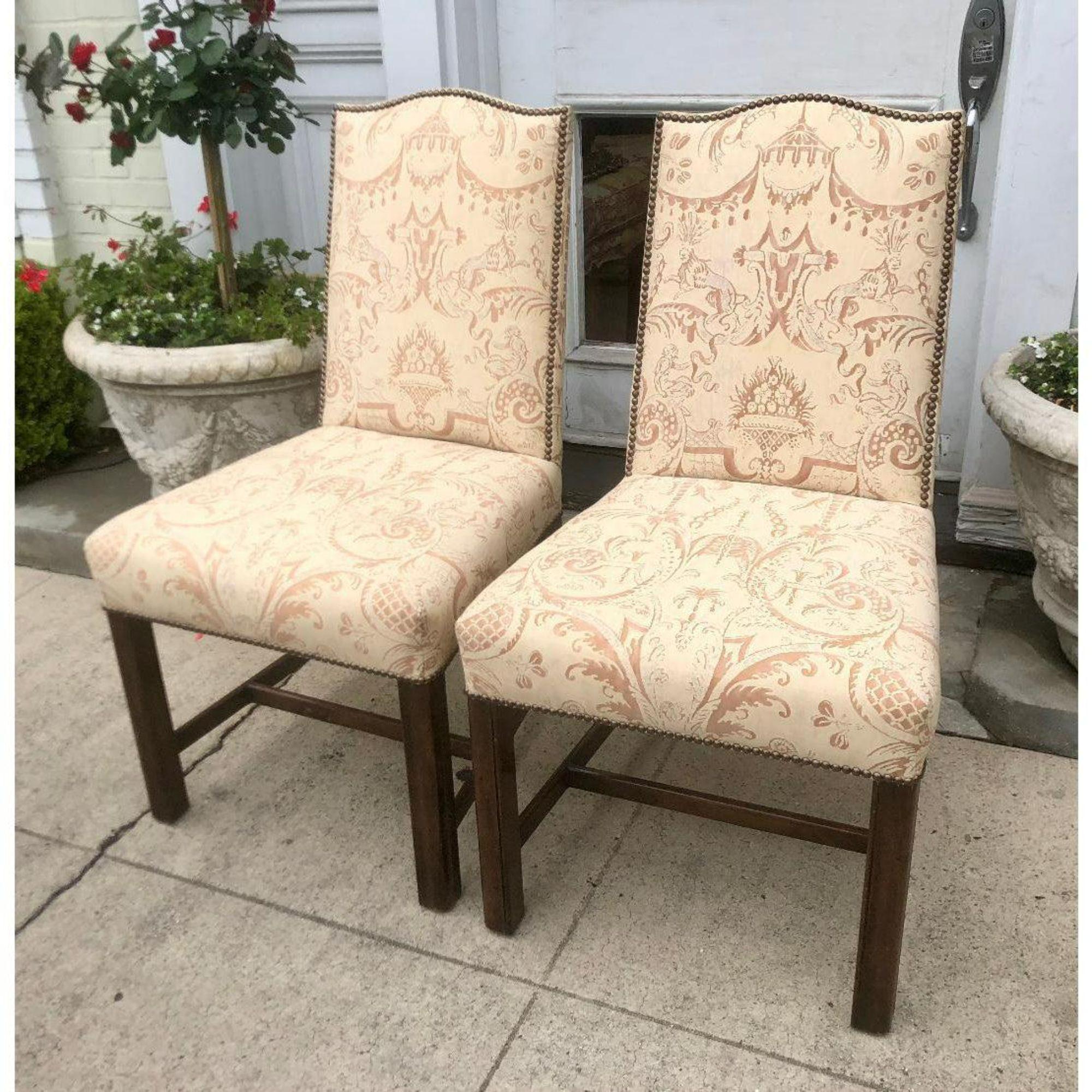 20th Century Fortuny Upholstered Antique Chinese Chippendale Designer Chair For Sale