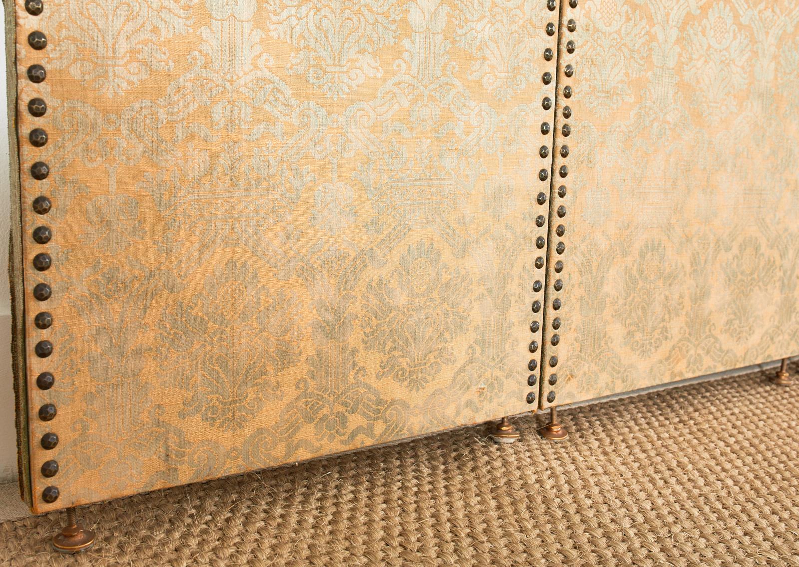 Fortuny Upholstered Five Panel Folding Screen Room Divider In Good Condition In Rio Vista, CA