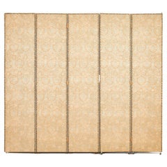 Fortuny Upholstered Five Panel Folding Screen Room Divider