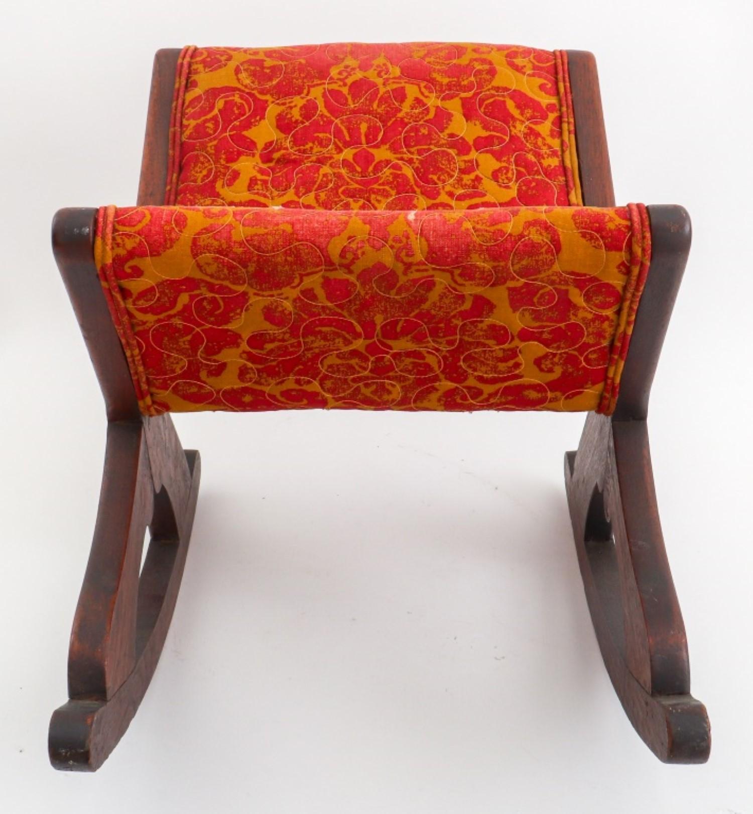 20th Century Fortuny Upholstered Rocking Gout Stool For Sale
