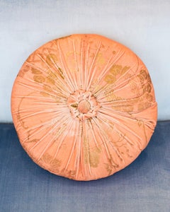 Fortuny / Venetia Studium Round Pink and Gold Velvet Pillow