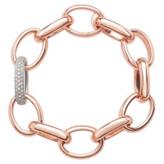 Bracciale Forzatina in oro rosa 18 carati e diamanti bianchi