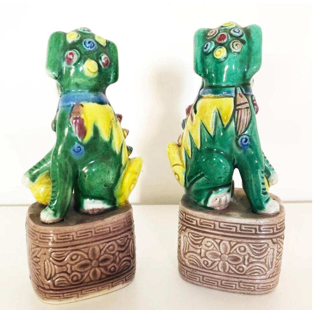 Fo's Dogs Pair of Hand Decorated Ceramics' 900, Antiques In Excellent Condition For Sale In Foggia, FG