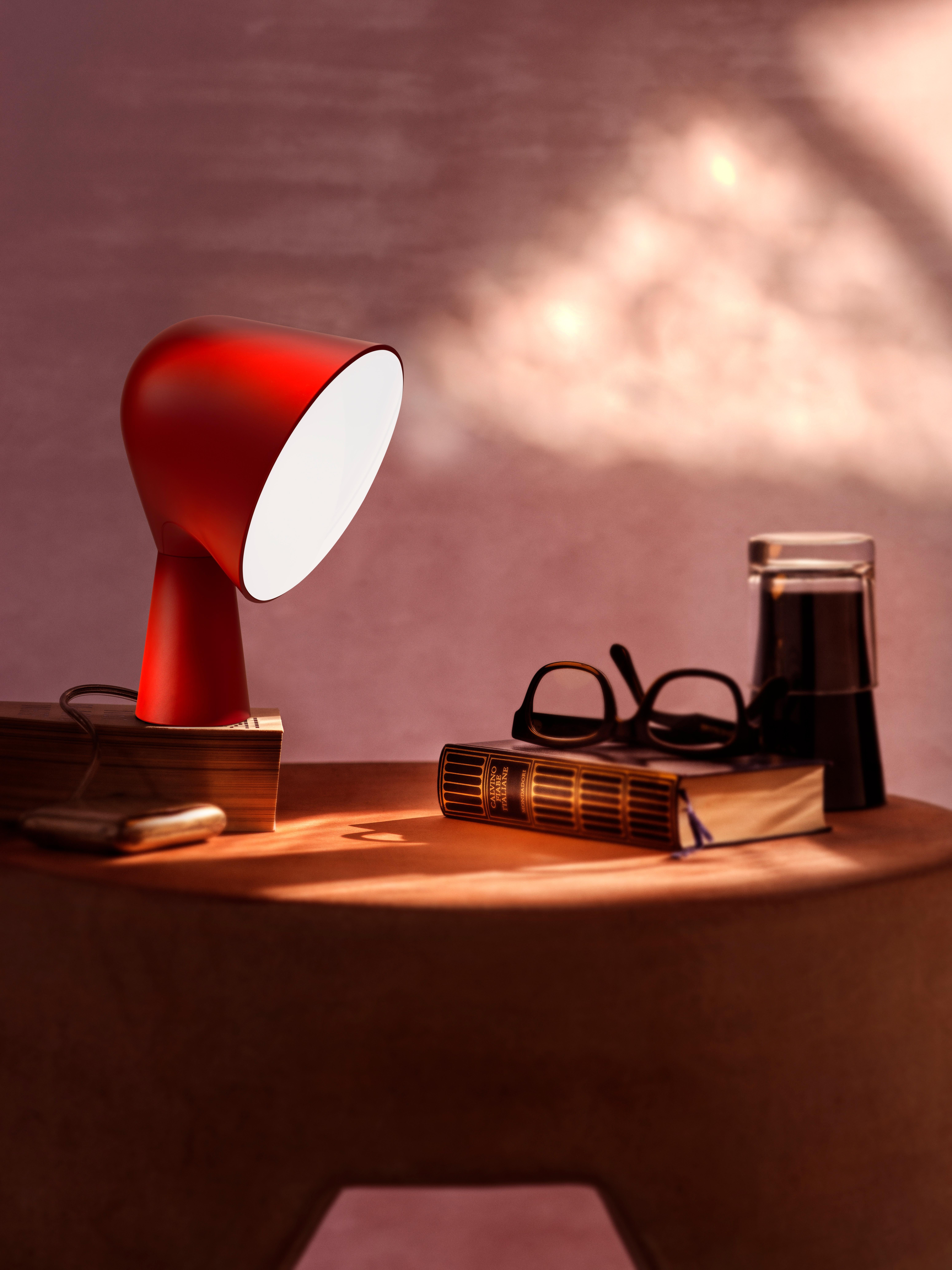 Modern Foscarini Binic Table Lamp in Red  by Lonna Vautrin For Sale