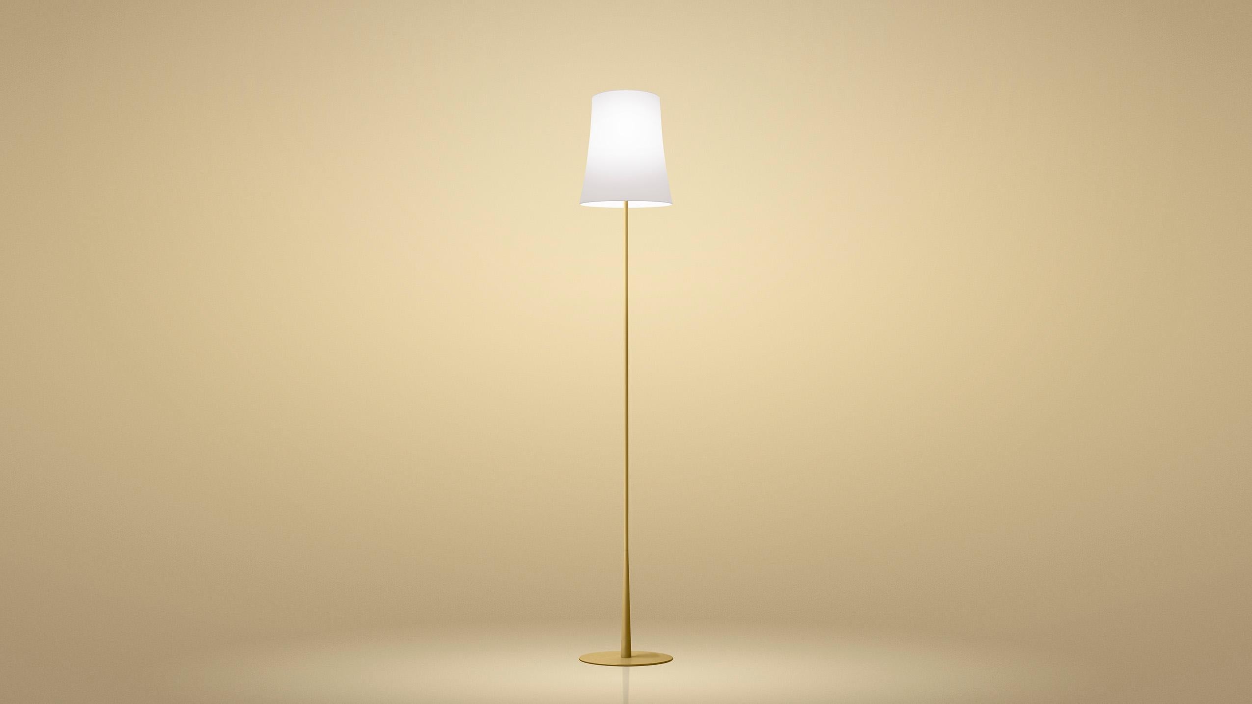 Contemporary Foscarini Birdie Easy Floor Lamp in Sand Yellow by Ludovica & Roberto Palomba For Sale