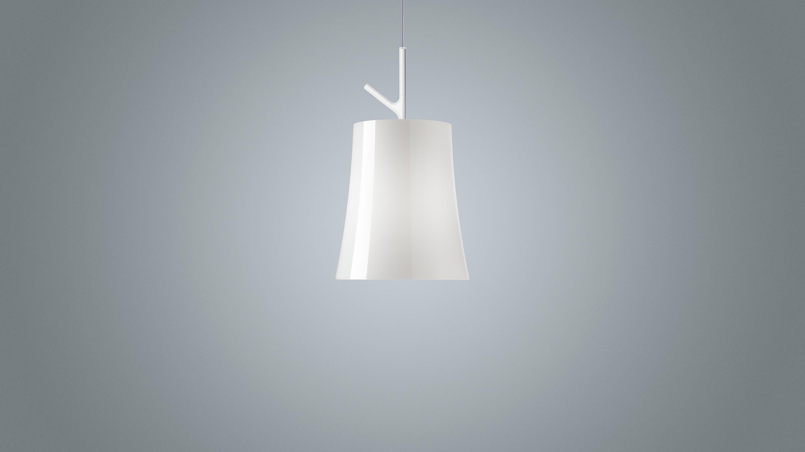 Contemporary Foscarini Birdie Small Suspension Lamp in White by Ludovica and Roberto Palomba For Sale