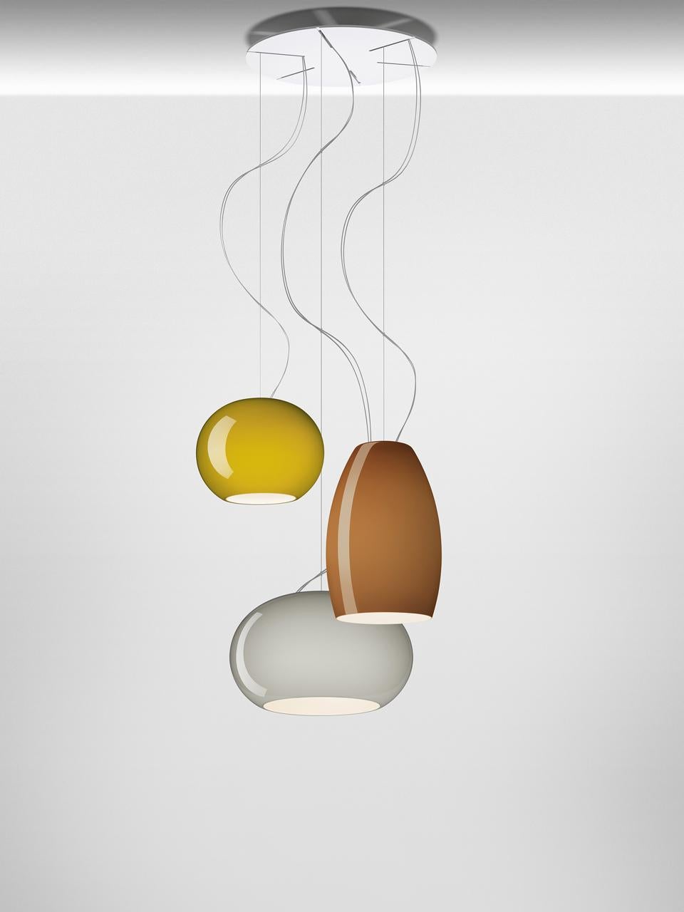 Modern Foscarini Buds 1 LED Suspension Lamp in Brown by Rodolfo Dordoni For Sale