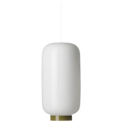 Foscarini Chouchin Reverse 2 LED Pendant in White & Green by Lonna Vautrin