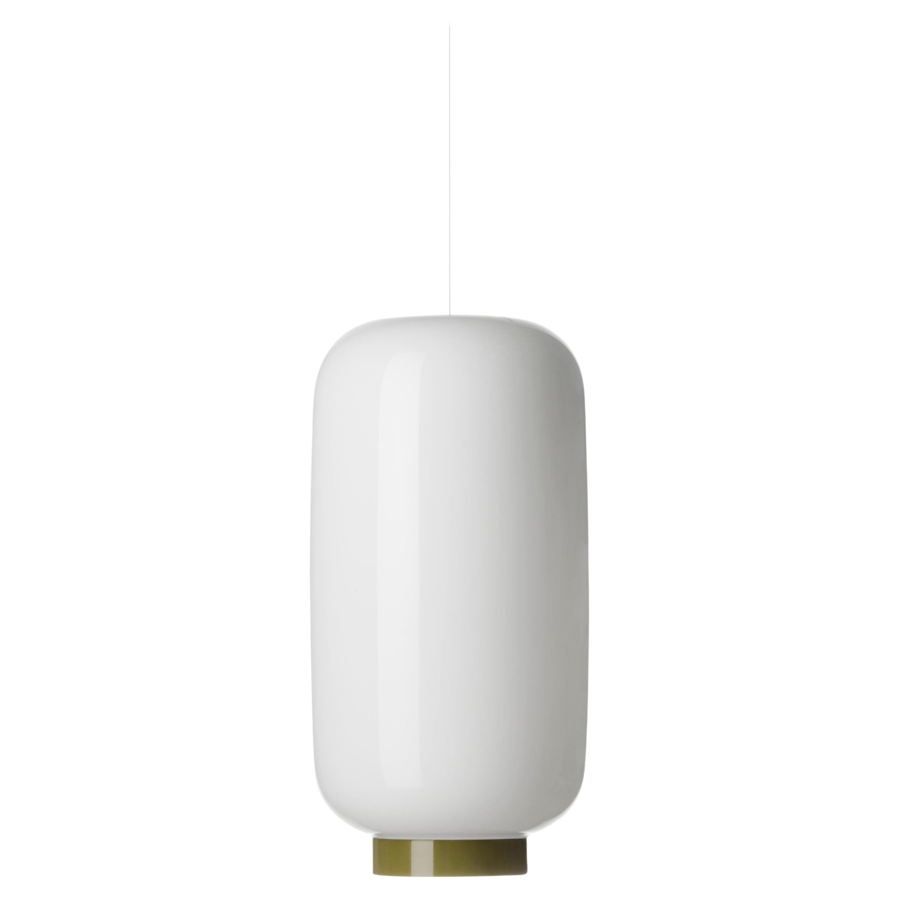 Foscarini Chouchin Reverse 2 LED Pendant in White & Green by Lonna Vautrin For Sale