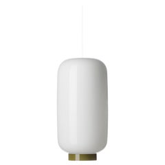 Foscarini Chouchin Reverse 2 LED Pendant in White & Green by Lonna Vautrin
